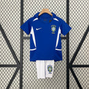 KIT Infantil Retrô da Seleção Brasileira 2002 Fora