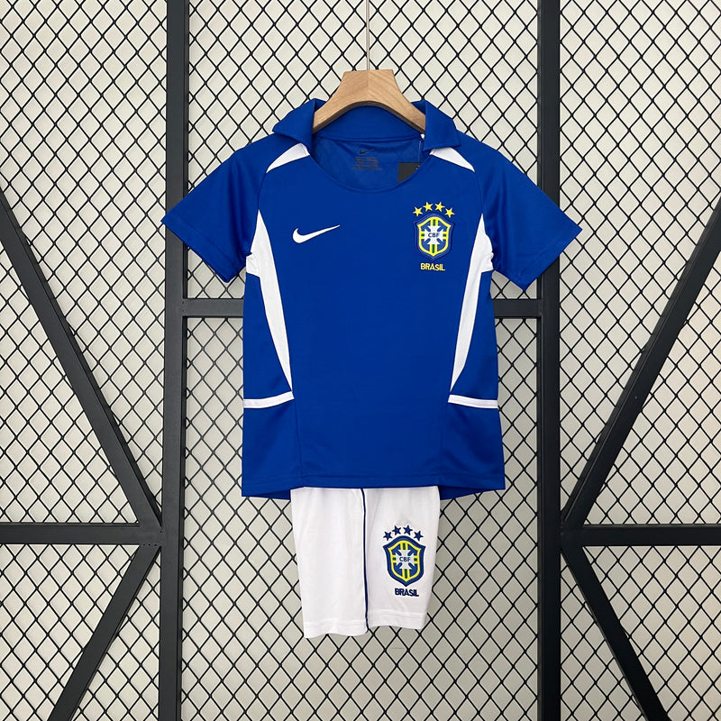 KIT Infantil Retrô da Seleção Brasileira 2002 Fora