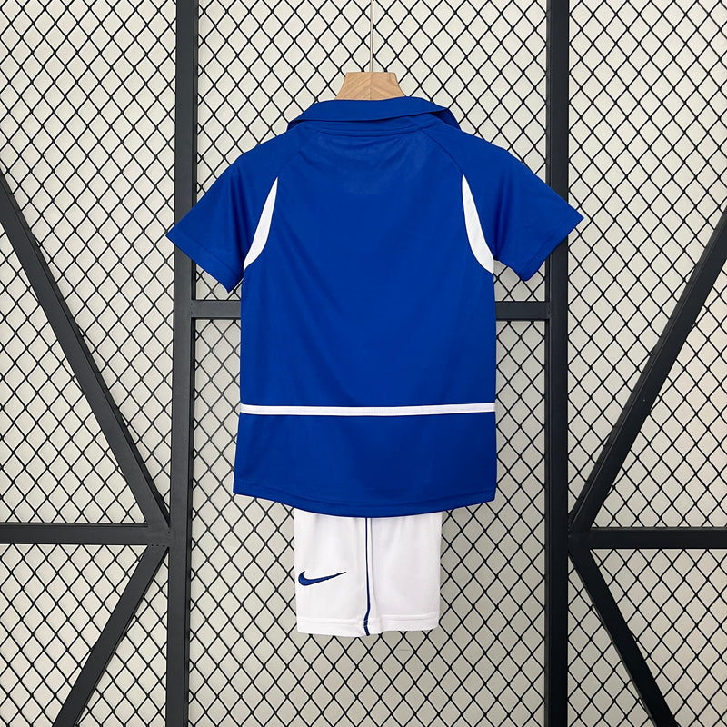 KIT Infantil Retrô da Seleção Brasileira 2002 Fora